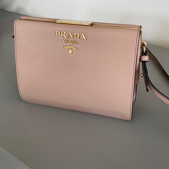 Prada Handbags - Prada Light Frame Saffiano Leather Shoulder Bag